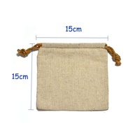 Pochette à bijoux en lin naturel, chanvre et coton avec cordon de serrage, impression de logo et séparateur