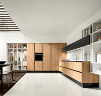 Ensemble d'armoires en chêne blanc de style européen avec placage en bois naturel, armoire sur mesure adaptée aux villas et appartements résidentiels