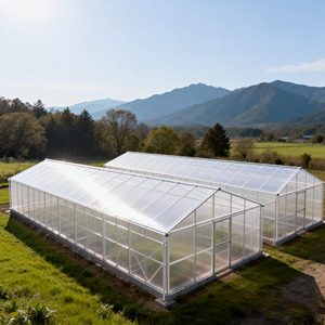 دفيئة متعددة الأقواس سهلة التركيب من ألواح البولي كربونات، مجلفنة، صغيرة/كبيرة، للاستخدام في المزارع والنباتات - Product Image 1