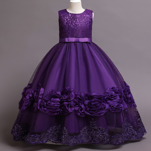 女童长款晚礼服新款设计正式生日派对礼服童装正式礼服婚礼 - Product Image 3