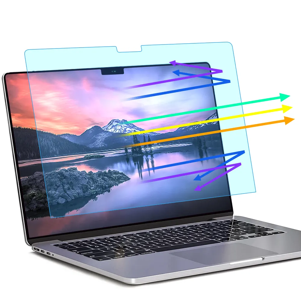Abnehmbarer Anti-UV-Computerfilter Anti-Rutsch-Anti-Blaulicht-Laptop-Bildschirmschutz für Macbook 16,2 Zoll