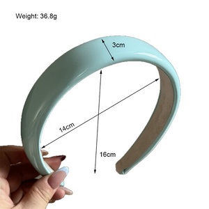 Diadema MIO de PU brillante de colores macarrones sólidos de estilo coreano para niñas, Simple accesorio de moda, accesorios para el cabello de esponja dulce - Product Image 3