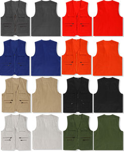 2023 Multi poches Cargos pêcheur gilet dessin animé logo gilet pour pêche randonnée <span class=keywords><strong>journaliste</strong></span> photographie Camping Safari gilet - Product Image 4