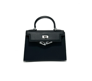<b>Black</b> Leather Evening <b>Clutch</b> <b>Bag</b> with Chain Strap Elegant Shoulder Purse <b>for</b> <b>Wedding</b> Party up to 1L Capacity - Product Image 1