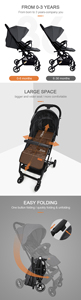 Poussette bébé pliante portable légère Landau nouveau-né adapté aux voyages avec design pliable - Product Image 5