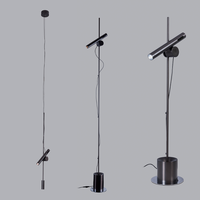 Suspension linéaire réglable à double tête, luminaire cylindrique noir avec contrepoids, pour chambre, chevet, lecture, villa, LED