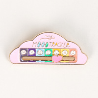 Broche Énergisante Changeante d'Humeur, Personnalisable DIY, en Alliage de Zinc, Technique de Badge Quadrilatère pour l'Expression Sociale