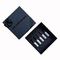 Boîtes d'échantillons de parfum de marque 1ml 1.7ml 3ml Conception personnalisée Flacon de parfum UV ponctuel Ensemble de découverte Boîte d'emballage avec insert en mousse