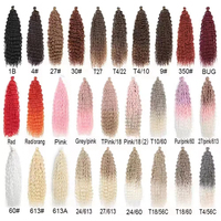 Vendita calda 24 pollici profondo arricciatura dea sintetica trecce riccio onda uncinetto capelli tessitura dei capelli extension per il colore Ombre