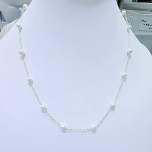 Collier Aurora en argent pur, ciel étoilé, perle d'eau douce ronde de 4,5 à 5 mm, avec un tempérament super étincelant - Product Image 2