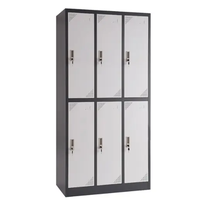 Casier à 6 portes Design moderne en fer pour salle de sport Vestiaire étudiant Garde-robe pour bureau à domicile, hôpital ou atelier