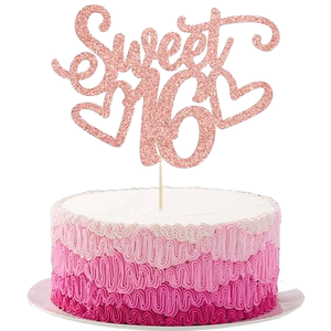 ท็อปเปอร์เค้กวันเกิดสีดำกลิตเตอร์ระดับ 5 แบบปลดล็อค 1 ชิ้น - ฉลองวันเกิดครบรอบ 5 ปีแสนหวาน - ดีไซน์กระดาษทำมือสุดน่ารัก - Product Image 4