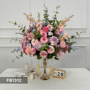 New Design Custom Pink Realistic <b>Artificial</b> Silk Flower Ball Wedding/Mother's Day Centerpieces Table Floral Arrangement Handmade - Product Image 2