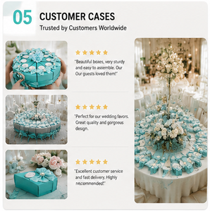 Caja de Regalo para Rebanadas de Pastel, con Cinta de Satén, Lazo de Perlas y Etiquetas Personalizadas, para Recuerdos de Boda y Fiestas - Product Image 3