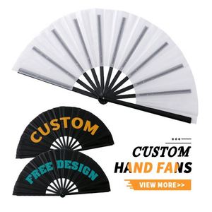 Wholesale Blanks Large Handheld Bamboo Clack Sublimation Folding Custom <b>Hand</b> <b>Fan</b> - Product Image 1