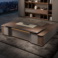 Ensemble de bureau et chaise modulaires de luxe moderne, avec tiroir de rangement, armoire latérale en bois et bibliothèque, adapté pour le bureau