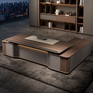 Ensemble de bureau et chaise modulaires de luxe moderne, avec tiroir de rangement, <span class=keywords><strong>armoire</strong></span> latérale en bois et bibliothèque, adapté pour le bureau - Product Image 3