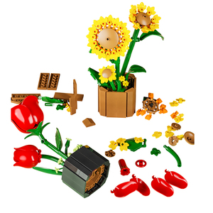 Blocs de construction de fleurs, bouquet <span class=keywords><strong>3D</strong></span>, plantes, tournesol, rose, briques, kits, jouets éducatifs pour enfants, cadeaux romantiques, 13034 - Product Image 2