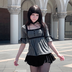 Camiseta de punto dulce y linda de manga corta para mujer, oferta de verano, encaje suelto, corte A, talla grande, informal, ropa de oficina, secado rápido - Product Image 1