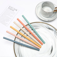 Nouvel ensemble de pailles réutilisables en paille de blé naturelle, écologiques et personnalisables, avec brosse de nettoyage, pour fêtes, logo personnalisé