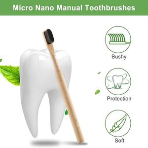 Mango redondo Nano cepillo de dientes Ecológico <span class=keywords><strong>NanoSoft</strong></span> Cerdas OEM cepillo de dientes de bambú con embalaje personalizado y logotipo - Product Image 4