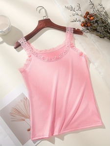 Canotta da Donna Personalizzata OEM all'Ingrosso, Casual con Spalline in Pizzo, Senza Maniche, Morbida, Comoda e Traspirante - Product Image 3