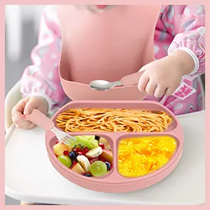 Großhandel Neworn 9-teiliger Baby-Fütterungsset BPA-freies Silikon-Stift-Sauchbehälter und -Lahlskerze Babynahrungsset Geschirr