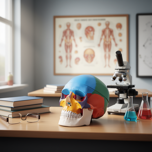 Modelo de Cráneo Anatómico Pintado de 8 Partes con Cerebro de 3 Partes, Tamaño Real, para Enseñanza y Investigación Médica, Modelo de Esqueleto D0100H5323X - Product Image 2