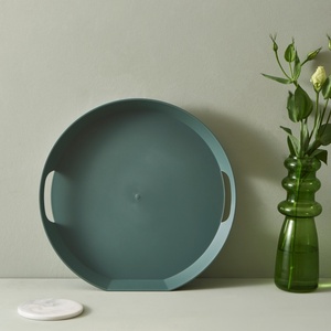 Plateau de service en plastique écologique MONR avec poignée portable, finition givrée, rangement facile, assiette à fruits, couleur personnalisable, plat décoratif moderne - Product Image 3