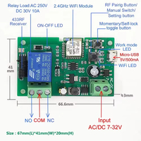 Module de commutation intelligent pour moteur Ewelink 1 canal Wifi RF DC AC 7-32v 1 canal, télécommande 433mhz, fonctionne avec Alex, relais 10A autobloquant