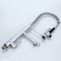 Robinet de cuisine moderne à col haut en chrome, économiseur d'eau, 3 voies, avec douchette extractible, robinet gourmet en laiton avec pulvérisateur rétractable
