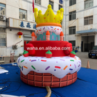 Modèle de gâteau d'anniversaire gonflable géant personnalisé pour la décoration de fête d'anniversaire en plein air
