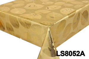 Red Metallic Shiny Style Fabric Backing PVC <strong>Tablecloth</strong> - Product Image 3
