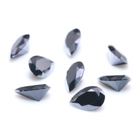 Pierres de moissanite de haute qualité, taille poire, moissanite noire pour bijoux fins