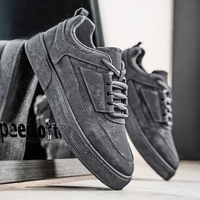 Chaussures en cuir véritable respirantes à enfiler pour garçons et hommes. Baskets de sport décontractées de style coréen pour le printemps, l'été, l'automne et l'hiver.