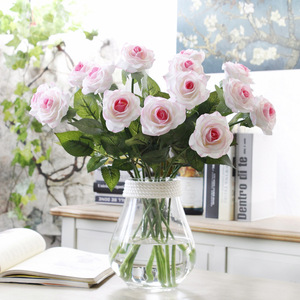 Roses artificielles en Latex de chine, à longue tige, 1 pièce, tactiles, pour décoration de mariage, M03180 - Product Image 2