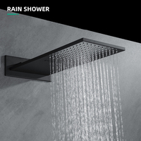 Système de douche pluie mural noir mat Ensemble combiné de douche Kit de garniture de douche