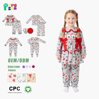 Puresun meisjes casual Koreaanse stijl gebreide op maat gemaakte rode geruite strik kerstkledingset kinderpakjes