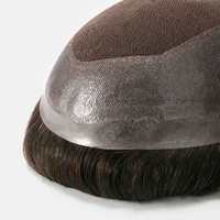 Sistem Penggantian Rambut Manusia 100% Newtimes Hair NEW AUSTRALIA Lace dengan Perimeter PU Lebih Luas, Grosir Toupee Pria