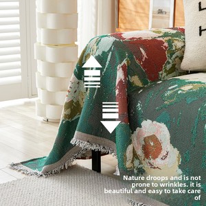 Nórdico Europeu Floral Sofá Throw Cover Estilo Pastoral New Rose Plant Linho Tecido Lavável Almofada <span class=keywords><strong>Slipcover</strong></span> - Product Image 4