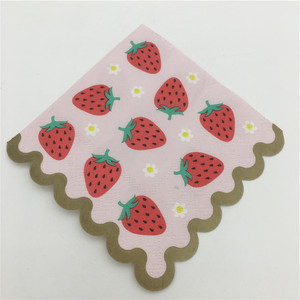 Bán Buôn OEM/ ODM Tùy Chỉnh Màu Dâu Tây In Giáng Sinh Tùy Chỉnh Trang Trí <span class=keywords><strong>Tissue</strong></span> Giấy Khăn Ăn - Product Image 5