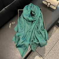 Hijab en jacquard de qualité supérieure, châle en polyester imitation soie dorée, écharpe respirante anti-UV pour femmes