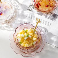 Bol à dessert créatif en verre style japonais Phnom Penh Peony, nid d'oiseau, tremella, crème glacée, salade