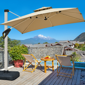 Ombrellone Moderno da Esterno per Hotel, Parasole Quadrato in Alluminio da Giardino, Ombrellone a Braccio Laterale da 3 Metri per Spiaggia e Patio Commerciale - Product Image 1