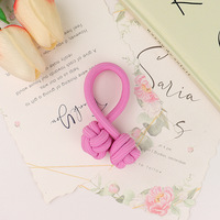 Élastiques à cheveux décoratifs à double nœud, couleur unie, pour femmes, pour coiffure quotidienne et queue de cheval, vente en gros
