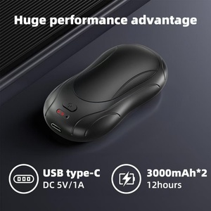 Chauffe-mains magnétiques USB portables 6000mAh rechargeables avec chauffage rapide et thermostat réglable pour utilisation en extérieur - Cadeau de Noël - Product Image 4