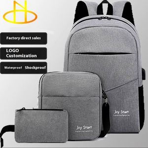 Wholesale Business Three Piece Unisex Waterproof Nylon Polyester Backpack Simple Casual <b>Computer</b> <b>Bag</b> Large Capacity - Product Image 2