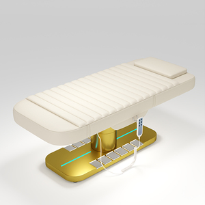 Luxury Gold Metal Base Foot Control Salon Facial Spa Bed Modern 3 Motors Adjustable Massage Table Electric Lash Bed Set - Product Image 2