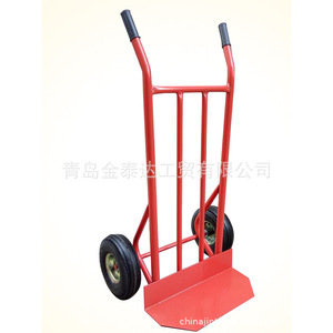 Chariot à outils manuel HT1889 à 2 roues en acier rouge, chariot d'entrepôt industriel durable - Product Image 1