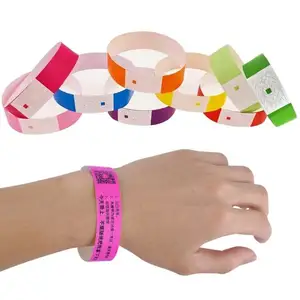 Factory Direct Delivery In Stock Solid Color Printable Tyvek Wristbands One Time Use Paper Bracelet For Holiday Event Party gift